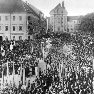 Manifestacija v Ljubljani 29. 10. 1918 ob razglasitvi države SHS