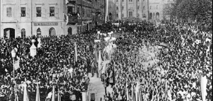 Manifestacija v Ljubljani 29. 10. 1918 ob razglasitvi države SHS